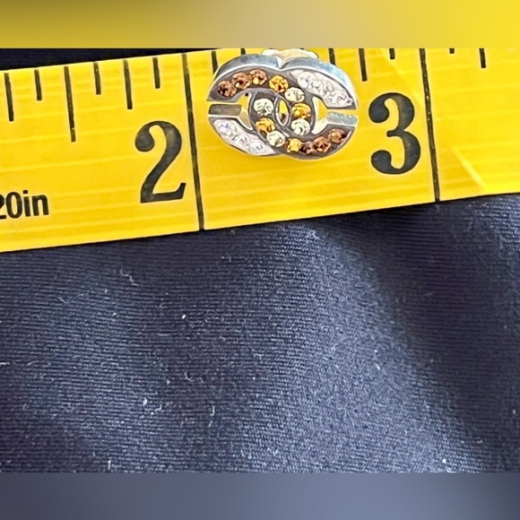 Sterling Silver Linked C’s Earrings Clear, Gold, Copper Rhinestone Crystals Gift - Picture 7 of 12